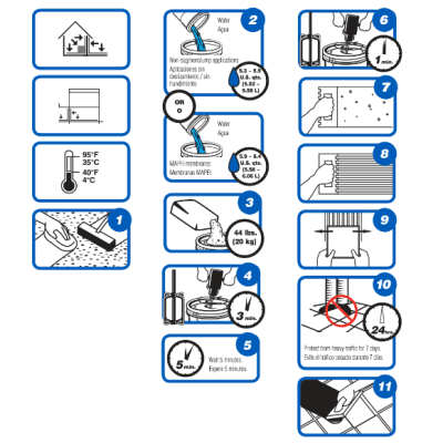 Mapei Keraflex SG Ciment-colle très lisse pour carreaux lourds de grand format, Gris - 44 lbs