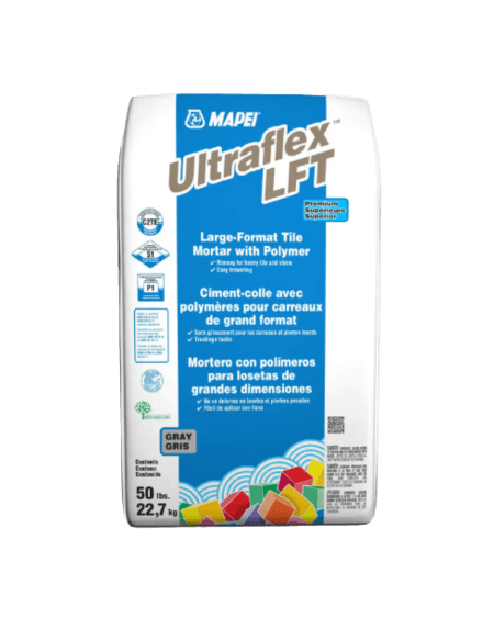 Mapei Ultraflex LFT Ciment-colle pour carreaux lourds de grand format, Gris - 50 lbs