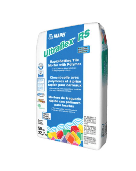 Mapei Ultraflex RS Ciment-colle de qualité supérieure avec polymère à prise rapide, Gris - 50 lbs