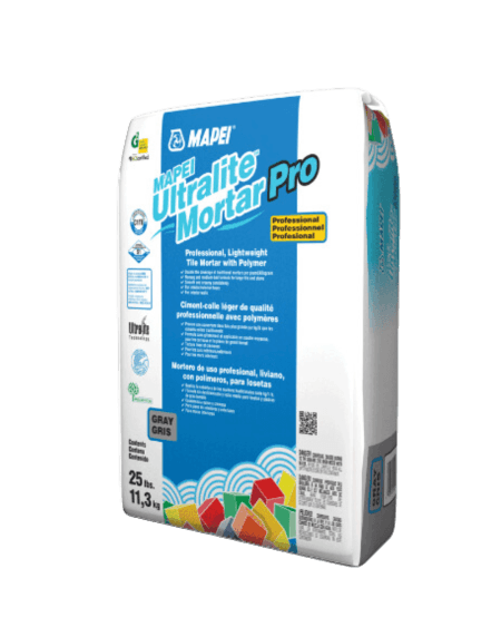 Mapei Ultralite Mortar Pro Ciment-colle léger de qualité professionnelle avec polymères, Gris - 25 lbs