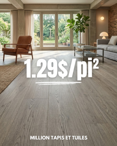 Plancher Vinyle SPC 6×48 Liquidation 1.29$/pi² – Lodge Plank – Perle Grise