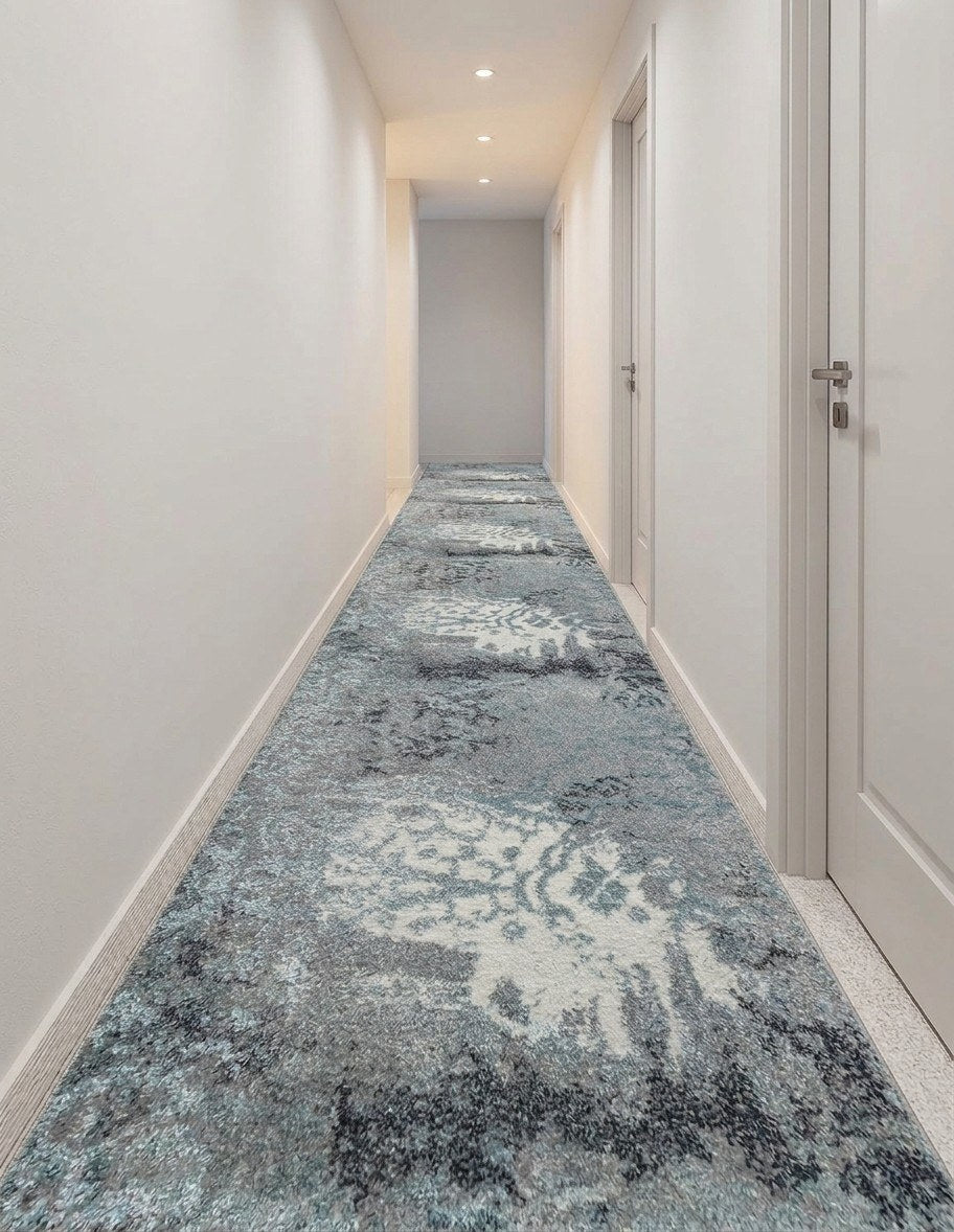 Tapis de passage Despina gris bleuté 27 po – coupé sur mesure