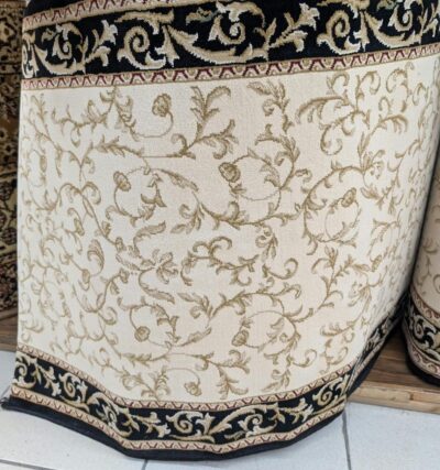 Tapis de passage Elegance crème et noir 27 po – coupé sur mesure