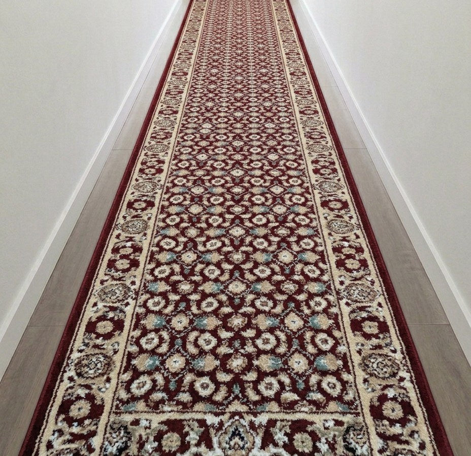 Tapis de passage Rohana rouge 27 po ou 31 po – coupé sur mesure